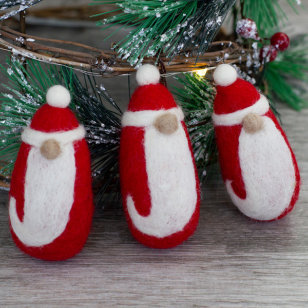 Felt Santa Claus Christmas Shapes- 100% Wool Felt- 3.25" Tall