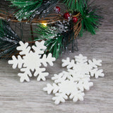Wool Felt Snowflakes- White Christmas Winter Shapes- 100% Wool Felt
