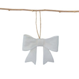 White Felt Bow Christmas Ornament