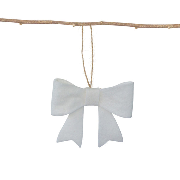 White Felt Bow Christmas Ornament