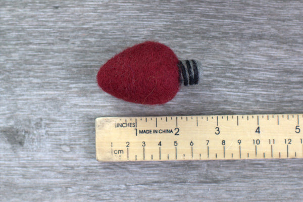 Christmas Light Bulbs Felt Shapes- SET OF 5 Jewel Tones