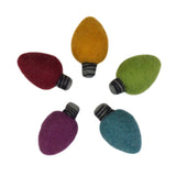 Christmas Light Bulbs Felt Shapes- SET OF 5 Jewel Tones