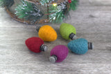 Christmas Light Bulbs Felt Shapes- SET OF 5 Jewel Tones