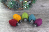 Christmas Light Bulbs Felt Shapes- SET OF 5 Jewel Tones