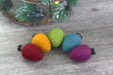 Christmas Light Bulbs Felt Shapes- SET OF 5 Jewel Tones