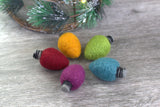 Christmas Light Bulbs Felt Shapes- SET OF 5 Jewel Tones