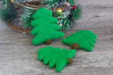 Christmas Tree Felted Shapes - Classic Christmas Green