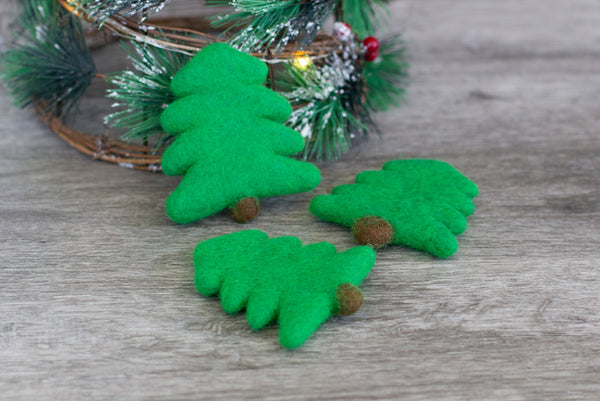 Christmas Tree Felted Shapes - Classic Christmas Green
