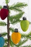 Christmas Light Bulb Ornaments- SET OF 5- Jewel Tones