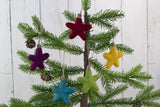 Christmas Felt Star Ornaments- SET OF 5- Jewel Tones
