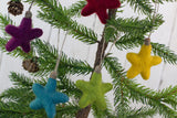 Christmas Felt Star Ornaments- SET OF 5- Jewel Tones