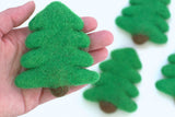 Christmas Tree Garland Decor- Felt Balls- Red, Kelly Green, Lime & White- KELLY GREEN Trees
