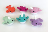 Wool Felt Narwhal- PICK YOUR COLOR
