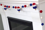 Popsicle Garland- Red, White, Blue