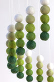 Spiral Felt Ball Mobile- Shades of Green
