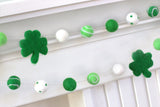 Shamrocks, Swirls & Dots- St Patrick's Day Felt Ball Garland