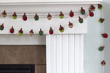 Felt Acorn Garland- Red & Green- Christmas Winter Holiday Decor
