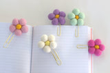 Flower Planner Clip Bookmark- SET OF 3- Pink, Seafoam, Lavender Daisies - Page Marker -  Planner Accessories