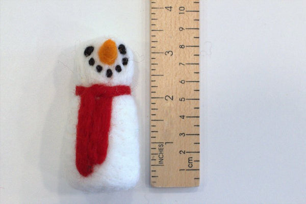 Felt Snowman Christmas Shape- 100% Wool Felt- 3" Tall