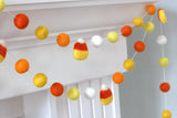 Candy Corn Felt Ball Garland- Oranges & Yellows
