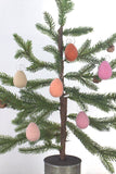 Easter Egg Ornaments- SET OF 6 or 12- Pinks & Peaches- Spring Ornaments with Silver Hooks- Tree Decor- Finished Ornament approx. 3.5" tall