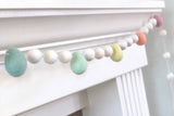 Easter Egg & Ball Felt Garland- White Balls & Pastel Eggs