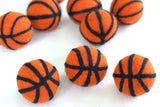 Basketball Felted Shapes- Set of 3 or 5- Approx. 1.75" - 100% Wool