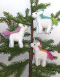 Unicorn Christmas Tree Ornaments- SET OF 1 or 3