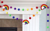Rainbow Felt Ball Garland - ROYGBIV Classic - Wool Felt Balls- Clouds- Playroom Nursery Children's Room Decor
