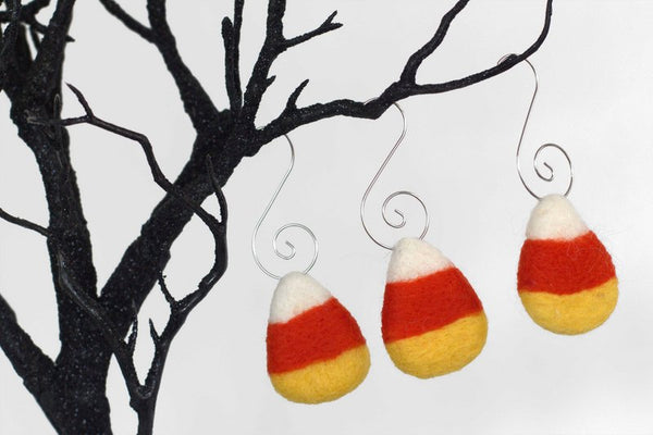 Candy Corn Halloween Fall Ornaments- 100% Wool Felt