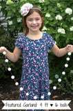 Felt Flower Garland- Pastel Rainbow Balls & White Felt Daisies- Spring Summer Easter- 100% Wool