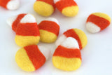Candy Corn Felt Shapes- Fall Autumn Halloween- Orange Yellow Candies- for DIY Garlands, Decor- 100% Wool Felt