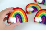 Rainbow & Cloud Felt Shapes- ROYGBIV- DIY Garland Pompom Nursery Home Decor- Photo Prop- 100% Wool Felt
