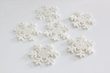 Wool Felt Snowflakes- White Christmas Winter Shapes- 100% Wool Felt