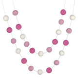 Valentine's Day Garland Decor- Baby Pink, Rose, White Felt Balls- Eco-friendly