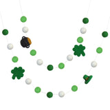St. Patrick's Day Garland- Shamrock, Pot of Gold & Leprechaun Hat- Green & White