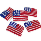 American Flag- SET OF 1 or 3- Red White Blue- Approx. 2.75" x 2" - 100% Wool