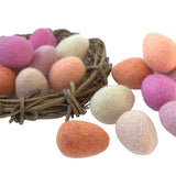 Felted Easter Eggs- Pinks & Peaches Mix- 100% Wool- Each egg is approx. 1.75-2" tall
