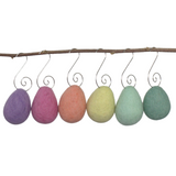 Easter Egg Ornaments- SET OF 6 or 12- Bring Spring Colors- Ornaments with Silver Hooks- Tree Decor- Finished Ornament approx. 3.5" tall