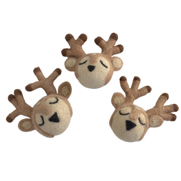 Reindeer Christmas Shapes- 100% Wool Felt