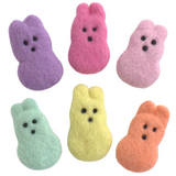 Easter Marshmallow Bunnies- Set of 6- Pastel Rainbow Colors- Approx. 2.5" Tall