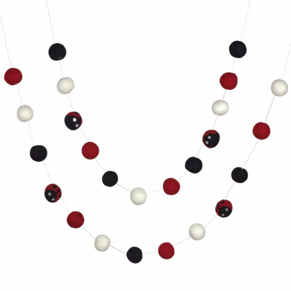 Ladybug Felt Garland- Red, Black