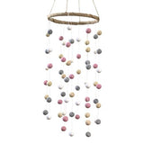 Pink, Gray, Almond & White Felt Ball Nursery Mobile- LARGE SIZE