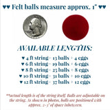 Easter Egg & Ball Felt Garland- White Balls & Eggs in Terra Cotta, Teal, Peach