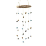 Blue, Gray, Almond & White Felt Ball Nursery Mobile