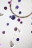 Felt Nursery Mobile- Shades of Purple, Lavender & White Felt Balls and Felt Hearts