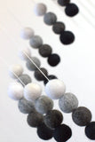 Spiral Felt Ball Mobile- Neutral Nursery- Black, Charcoal, Gray, White-  Nursery Childrens Room Pom Pom Mobile Garland Decor