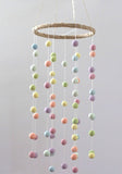 Pastel Rainbow Felt Ball Nursery Mobile- LARGE SIZE - Nursery Childrens Room Pom Pom Mobile Garland Decor