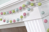 Blush, Ice, Pistachio Felt Ball Garland-Spring Pastel Nursery Baby Children Playroom Decor