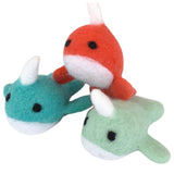 Wool Felt Narwhals- SET OF 3- Coral- Seafoam- Light Turquoise